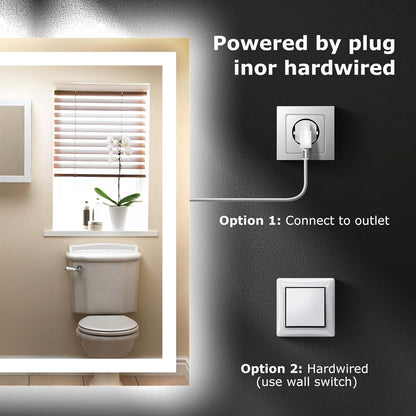 40"X32" LED Bathroom Mirror with Lights, UL Listed