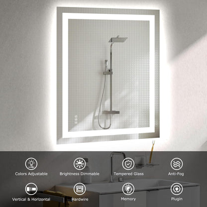 40"X32" LED Bathroom Mirror with Lights, UL Listed