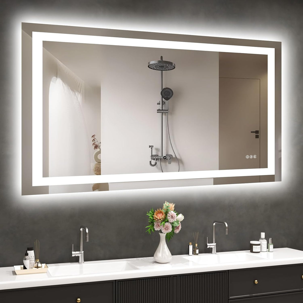 40"X32" LED Bathroom Mirror with Lights, UL Listed