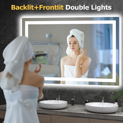 40"X32" LED Bathroom Mirror with Lights, UL Listed