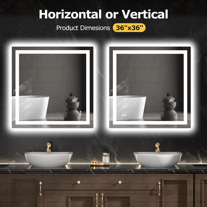 40"X32" LED Bathroom Mirror with Lights, UL Listed