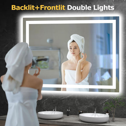 40"X32" LED Bathroom Mirror with Lights, UL Listed