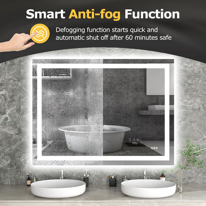 40"X32" LED Bathroom Mirror with Lights, UL Listed
