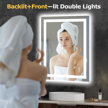 40"X32" LED Bathroom Mirror with Lights, UL Listed