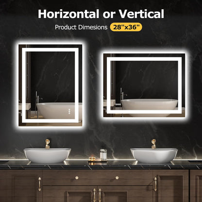 40"X32" LED Bathroom Mirror with Lights, UL Listed