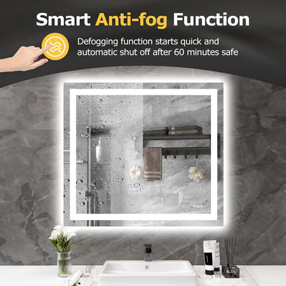 40"X32" LED Bathroom Mirror with Lights, UL Listed
