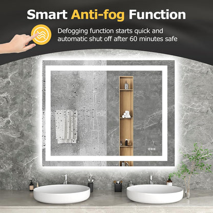 40"X32" LED Bathroom Mirror with Lights, UL Listed