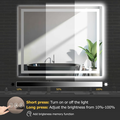 40"X32" LED Bathroom Mirror with Lights, UL Listed