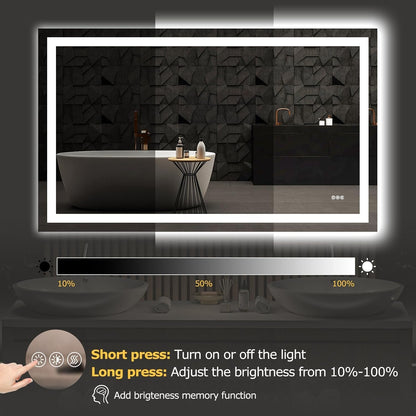 40"X32" LED Bathroom Mirror with Lights, UL Listed