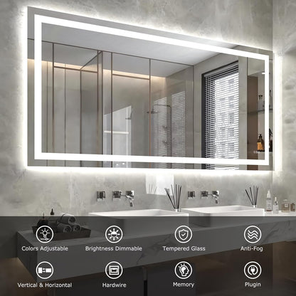 40"X32" LED Bathroom Mirror with Lights, UL Listed