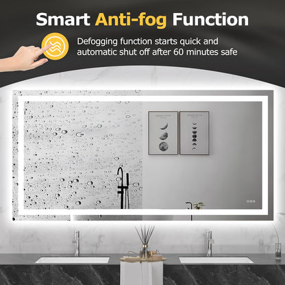 40"X32" LED Bathroom Mirror with Lights, UL Listed