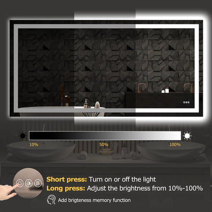 40"X32" LED Bathroom Mirror with Lights, UL Listed