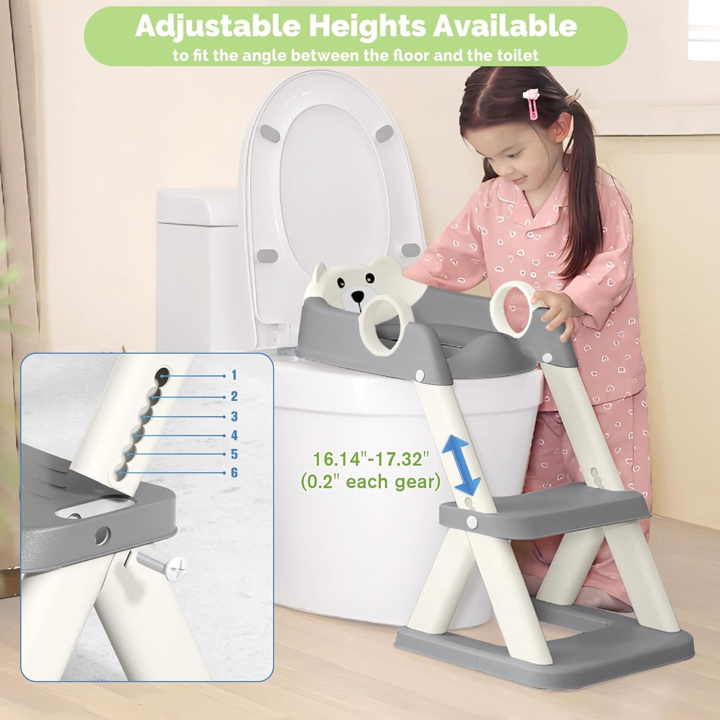 Toilet Seat, Potty Training Seat for Toddler, Upgraded 2-in-1 Potty Toilet Training for Boys and Girls,Waterproof Cushioned Mat with Non-slip Step Stool