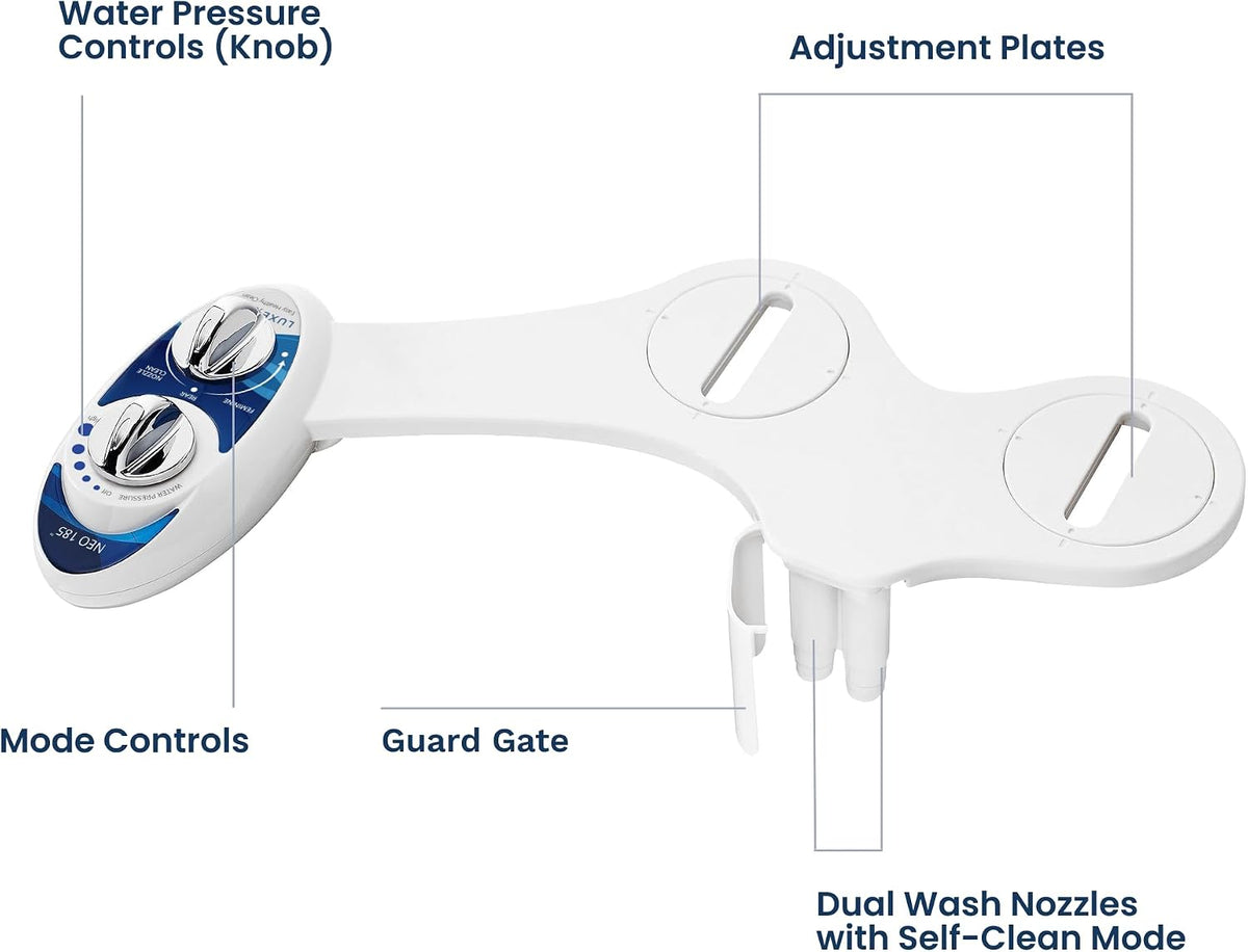NEO 185 - Bidet Attachment for Toilet Seat, Blue