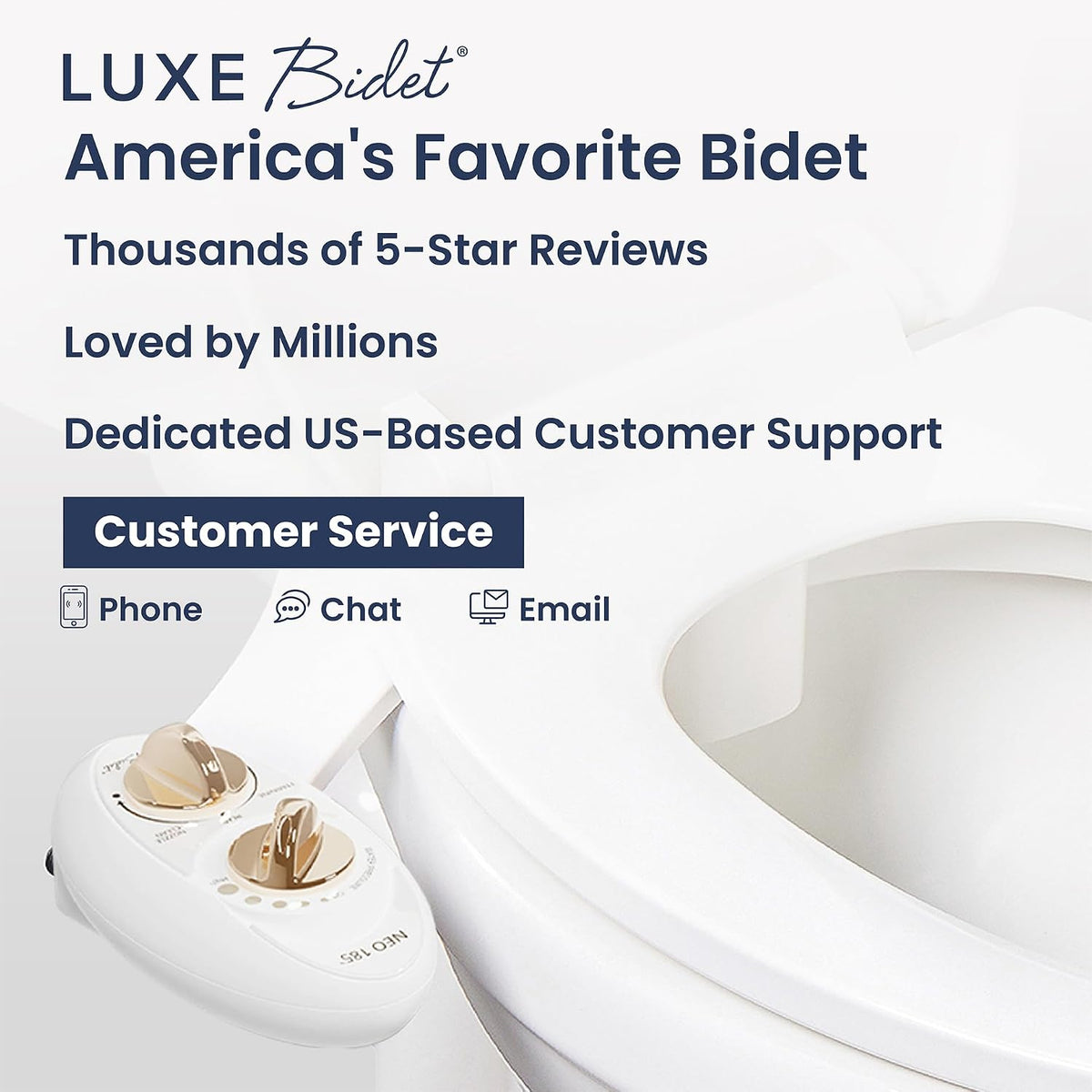 NEO 185 - Bidet Attachment for Toilet Seat, Blue