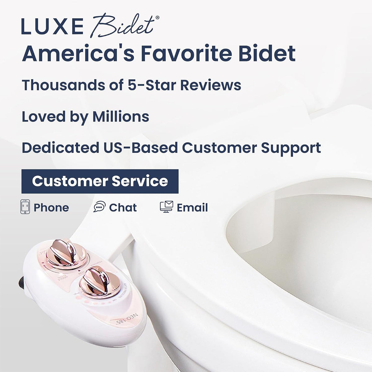 NEO 185 - Bidet Attachment for Toilet Seat, Blue