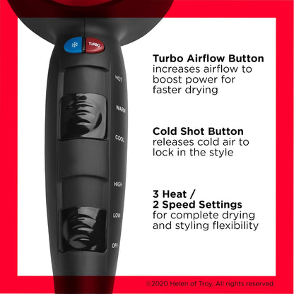 REVLON Turbo Hair Dryer | 1875 Watts of Maximum Shine, Fast Dry (Silver)