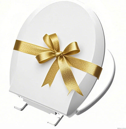 Toilet Seat Round 16.5 Inch, Quick Release & Soft Close, Anti-Slip Never Loosen, Easy Clean, White, PP Material