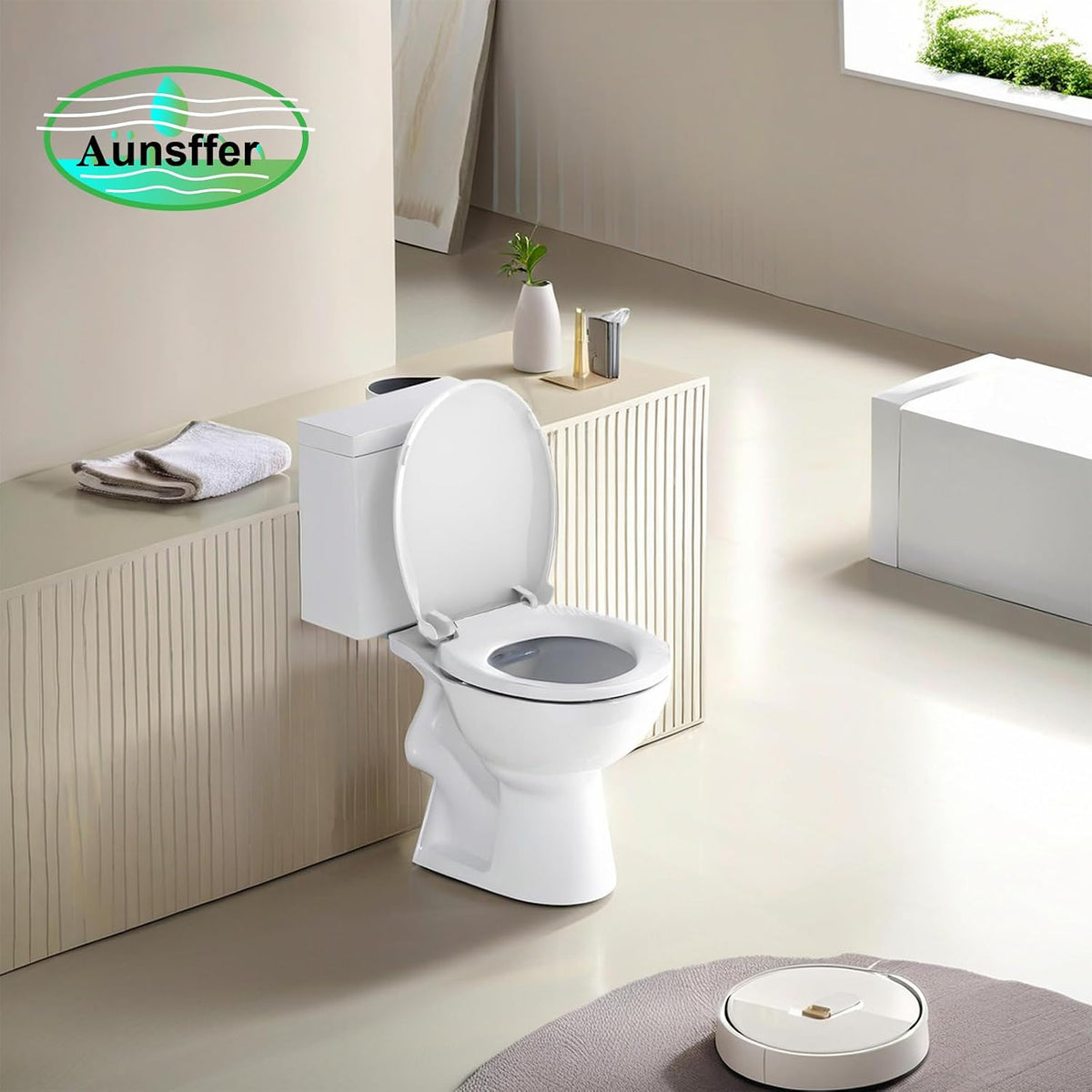 Toilet Seat Round 16.5 Inch, Quick Release & Soft Close, Anti-Slip Never Loosen, Easy Clean, White, PP Material