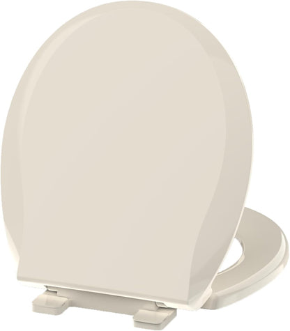 Toilet Seat Round 16.5 Inch, Quick Release & Soft Close, Anti-Slip Never Loosen, Easy Clean, White, PP Material