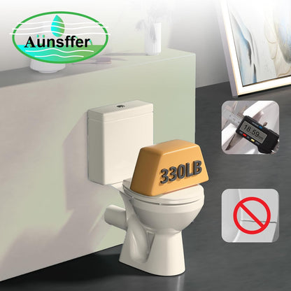 Toilet Seat Round 16.5 Inch, Quick Release & Soft Close, Anti-Slip Never Loosen, Easy Clean, White, PP Material