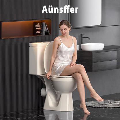 Toilet Seat Round 16.5 Inch, Quick Release & Soft Close, Anti-Slip Never Loosen, Easy Clean, White, PP Material