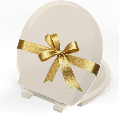 Toilet Seat Round 16.5 Inch, Quick Release & Soft Close, Anti-Slip Never Loosen, Easy Clean, White, PP Material