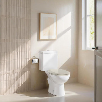 Toilet Seat Round 16.5 Inch, Quick Release & Soft Close, Anti-Slip Never Loosen, Easy Clean, White, PP Material