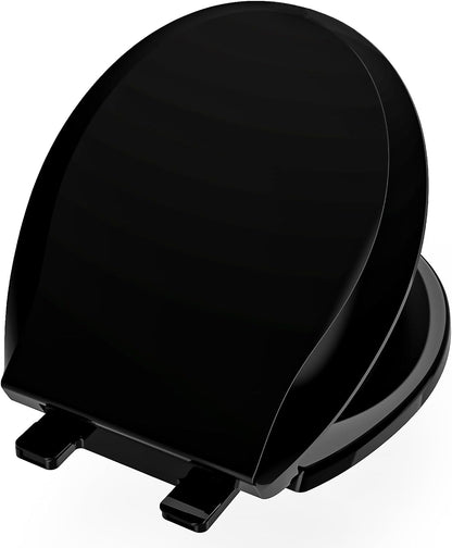 Toilet Seat Round 16.5 Inch, Quick Release & Soft Close, Anti-Slip Never Loosen, Easy Clean, White, PP Material