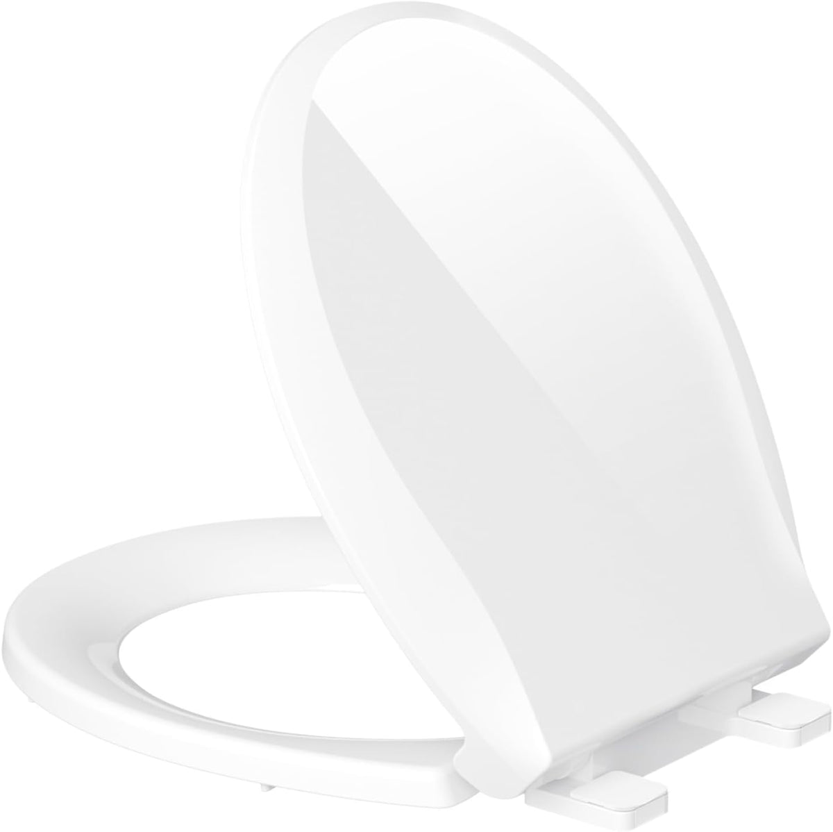 Toilet Seat Round 16.5 Inch, Quick Release & Soft Close, Anti-Slip Never Loosen, Easy Clean, White, PP Material