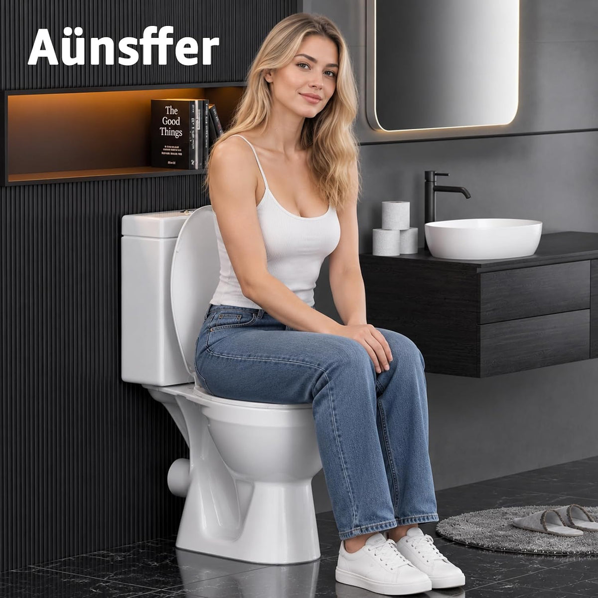 Toilet Seat Round 16.5 Inch, Quick Release & Soft Close, Anti-Slip Never Loosen, Easy Clean, White, PP Material