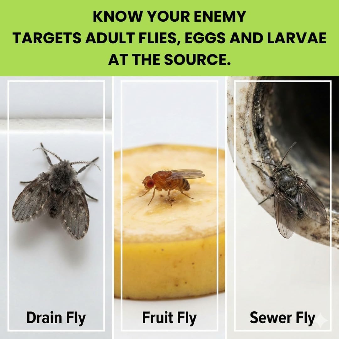 Drain Fly & Fruit Fly Gel Treatment for Sinks & Drains, 32 oz