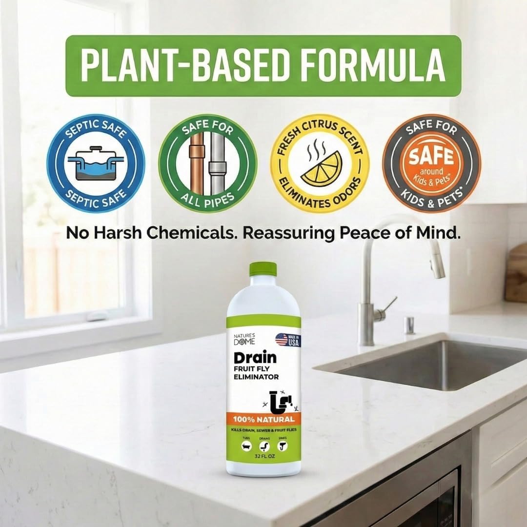 Drain Fly & Fruit Fly Gel Treatment for Sinks & Drains, 32 oz