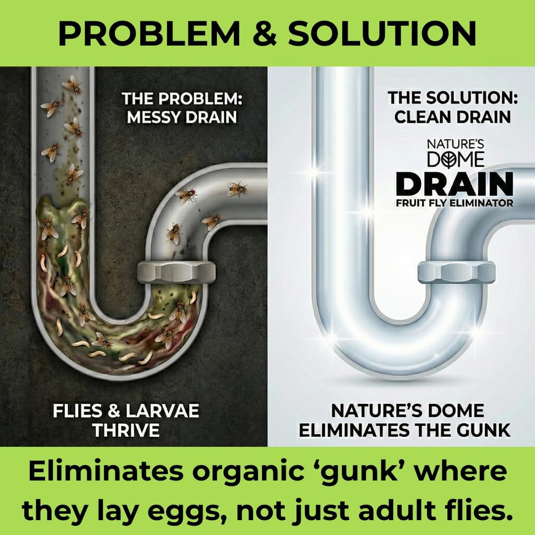 Drain Fly & Fruit Fly Gel Treatment for Sinks & Drains, 32 oz