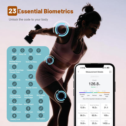 Smart Scale for Body Weight: BMI & Body Fat, 23 Metrics,5.8" Large Display