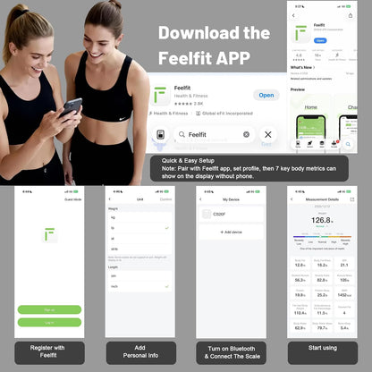 Smart Scale for Body Weight: BMI & Body Fat, 23 Metrics,5.8" Large Display