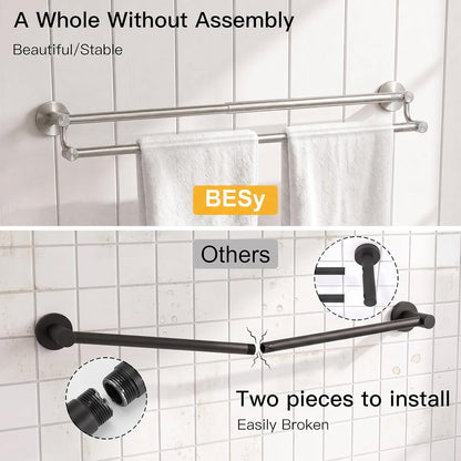 Double Towel Bar Towel Rack for Bathroom Wall Mounted Brushed Nickel
