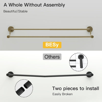 Double Towel Bar Towel Rack for Bathroom Wall Mounted Brushed Nickel
