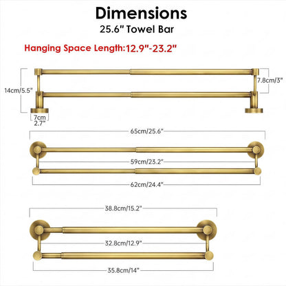 Double Towel Bar Towel Rack for Bathroom Wall Mounted Brushed Nickel