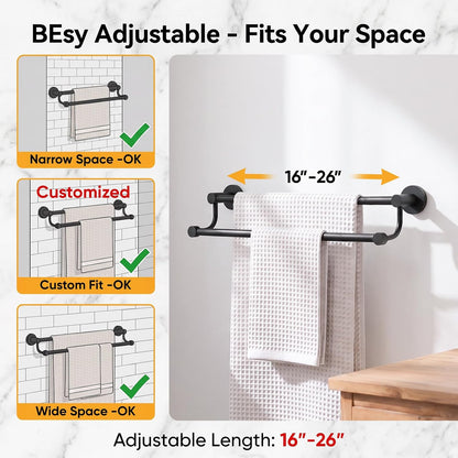 Double Towel Bar Towel Rack for Bathroom Wall Mounted Brushed Nickel