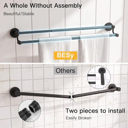 Double Towel Bar Towel Rack for Bathroom Wall Mounted Brushed Nickel