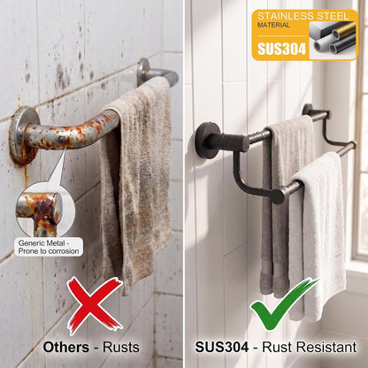 Double Towel Bar Towel Rack for Bathroom Wall Mounted Brushed Nickel