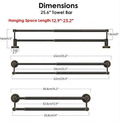 Double Towel Bar Towel Rack for Bathroom Wall Mounted Brushed Nickel