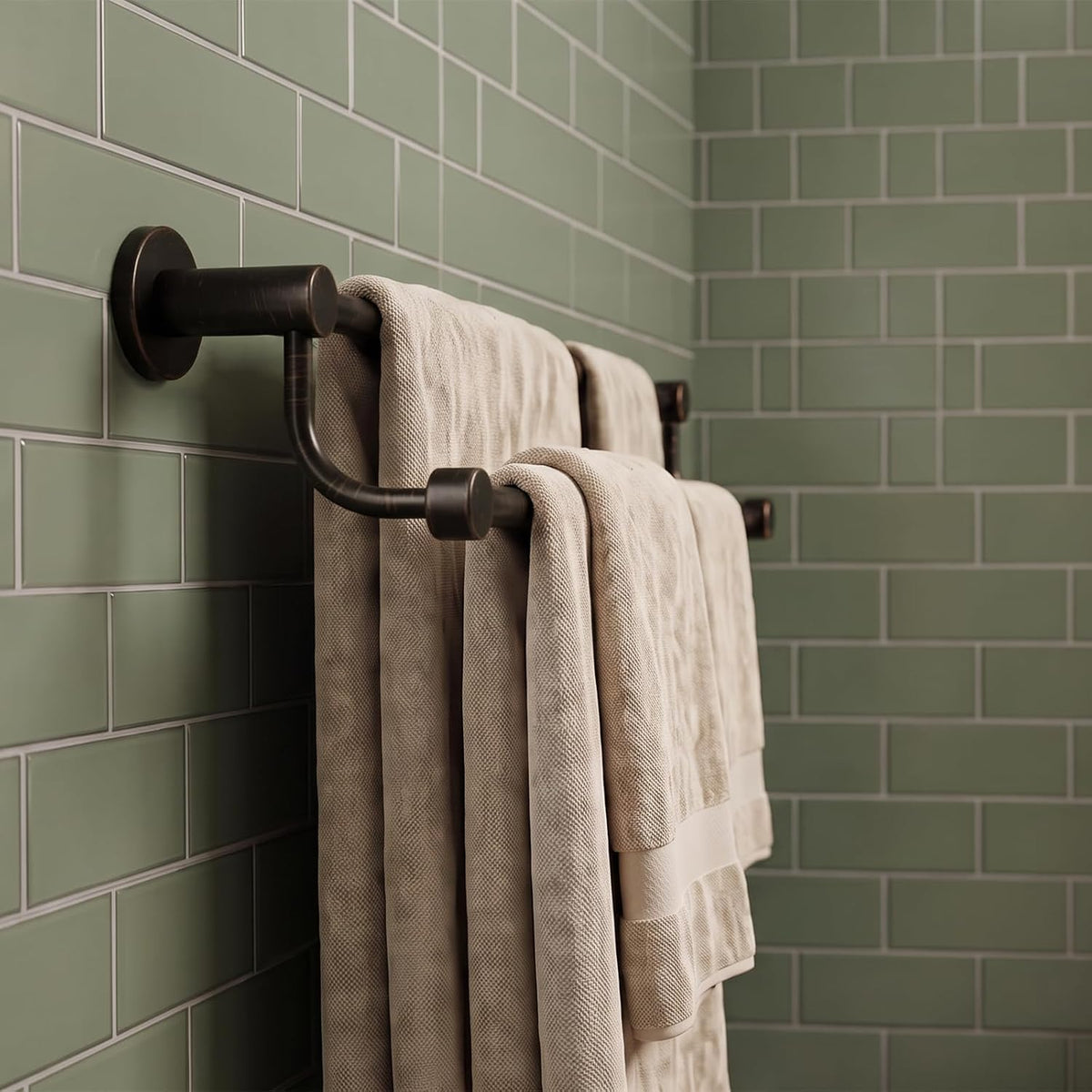 Double Towel Bar Towel Rack for Bathroom Wall Mounted Brushed Nickel