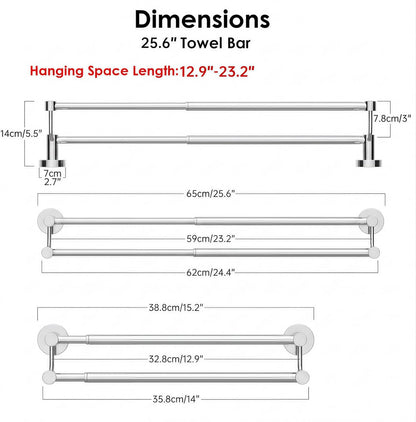 Double Towel Bar Towel Rack for Bathroom Wall Mounted Brushed Nickel