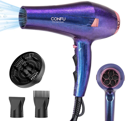 Hair Dryer Pro, Professional Ionic Salon Blow Dryer with Diffuser for Women and Men, 5X Fast Drying, Powerful and Quiet Hair Blow Dryer for Fast & Easy Styling (1875 Watts)