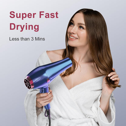 Hair Dryer Pro, Professional Ionic Salon Blow Dryer with Diffuser for Women and Men, 5X Fast Drying, Powerful and Quiet Hair Blow Dryer for Fast & Easy Styling (1875 Watts)