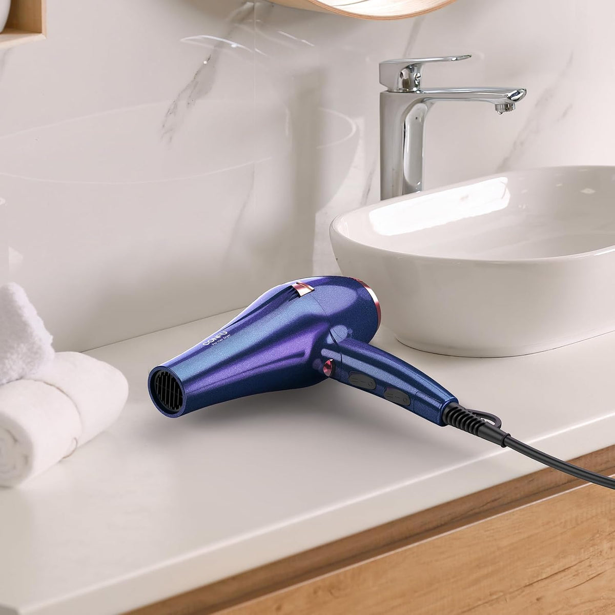 Hair Dryer Pro, Professional Ionic Salon Blow Dryer with Diffuser for Women and Men, 5X Fast Drying, Powerful and Quiet Hair Blow Dryer for Fast & Easy Styling (1875 Watts)