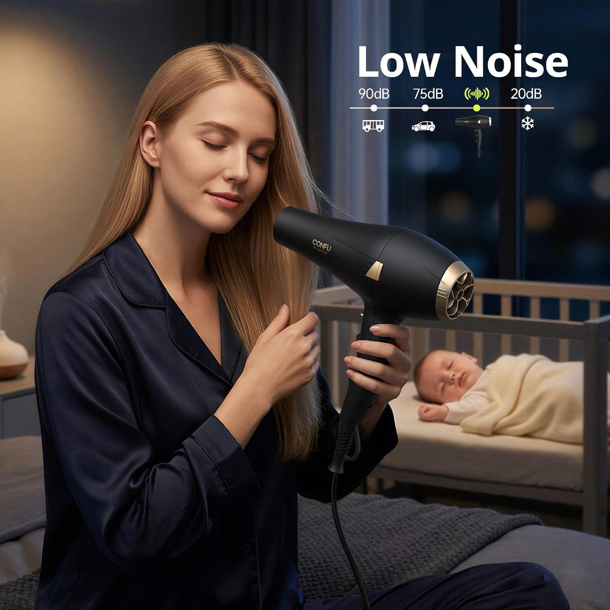 Hair Dryer Pro, Professional Ionic Salon Blow Dryer with Diffuser for Women and Men, 5X Fast Drying, Powerful and Quiet Hair Blow Dryer for Fast & Easy Styling (1875 Watts)
