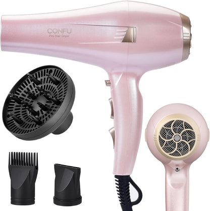 Hair Dryer Pro, Professional Ionic Salon Blow Dryer with Diffuser for Women and Men, 5X Fast Drying, Powerful and Quiet Hair Blow Dryer for Fast & Easy Styling (1875 Watts)